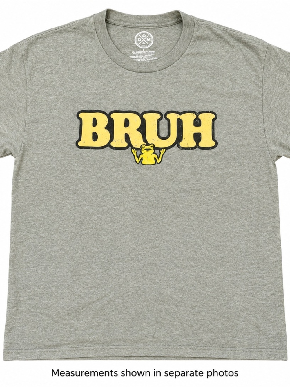 D&M BRUH Frog Graphic T-Shirt Men’s Large Heather Olive Green Meme Tee